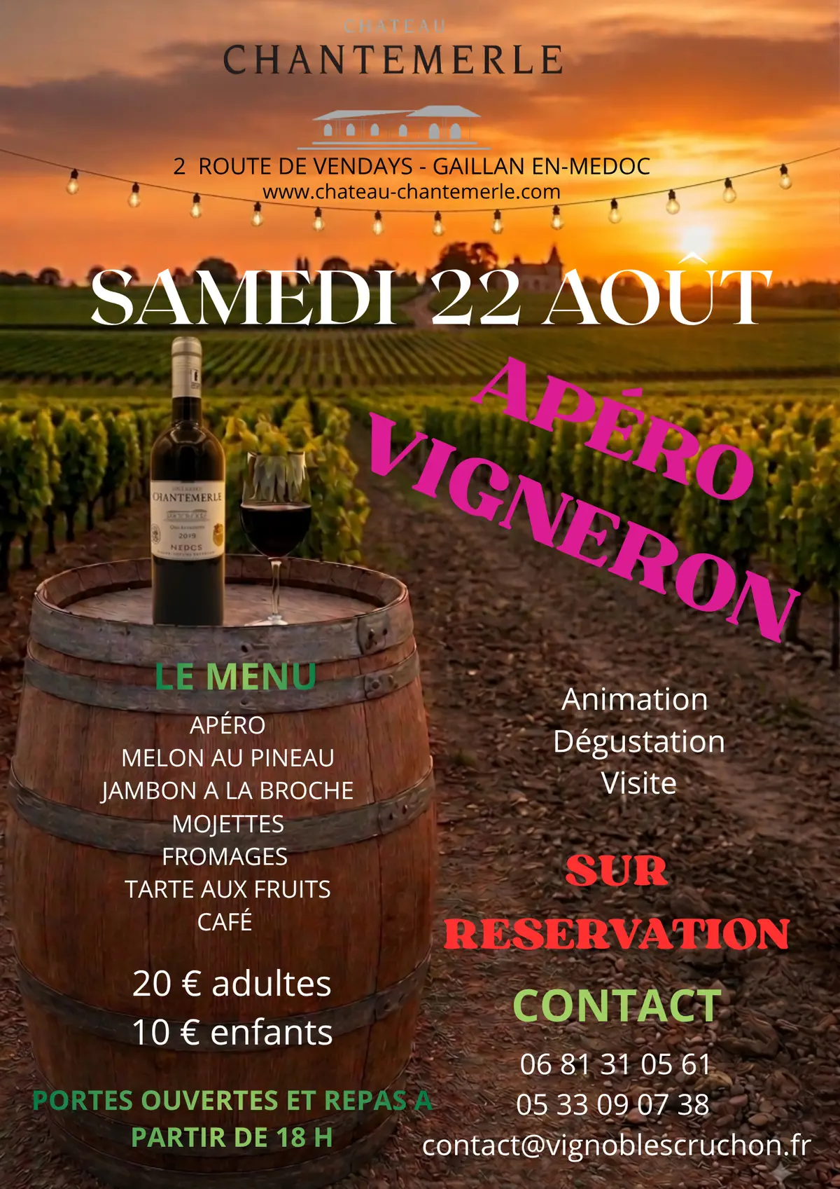 Apéro Vigneron au Château Chantemerle