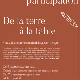 Appel à Participants - De La Terre à La Table