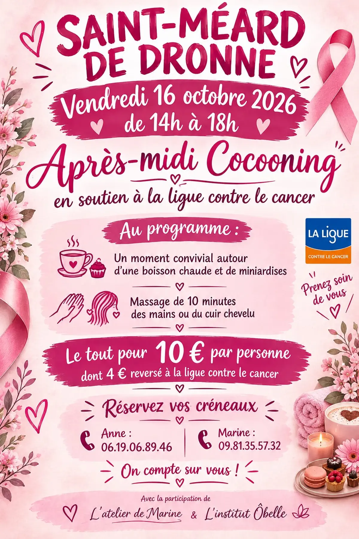 Après midi Cocooning en soutien à la Ligue contre le cancer