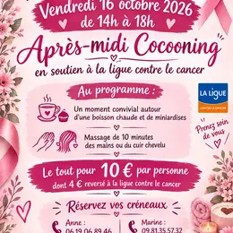 Après midi Cocooning en soutien à la Ligue contre le cancer
