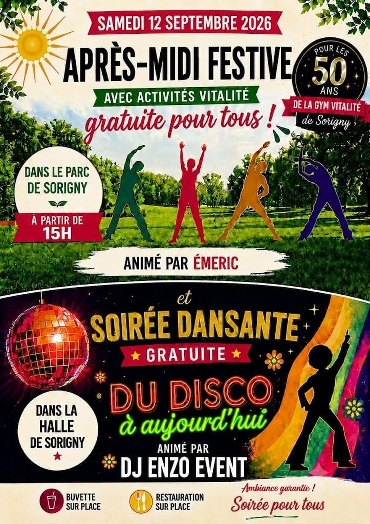 Après-midi destive avec activités vitalité et soirée dansante