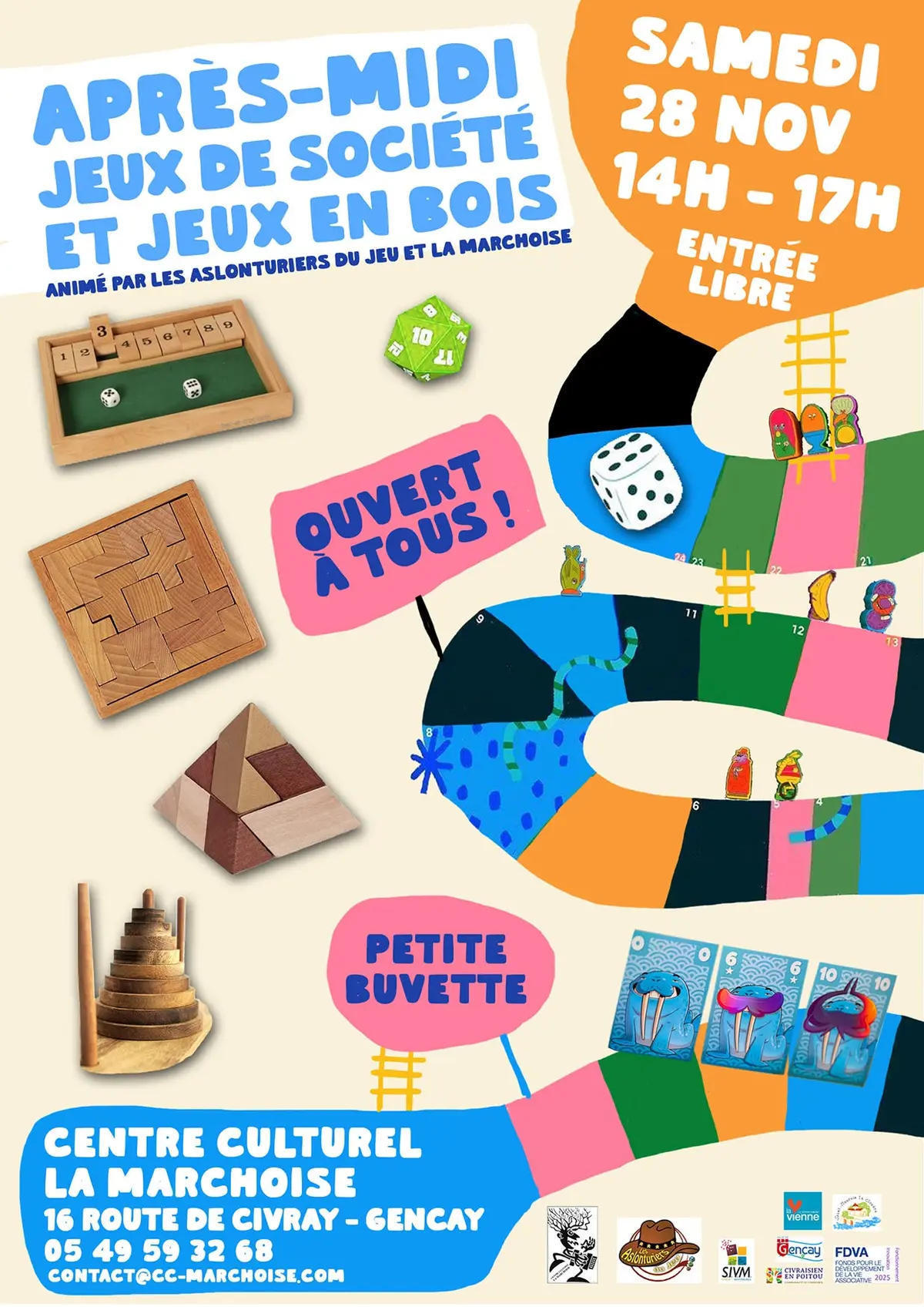 Après-midi jeux de société et jeux en bois