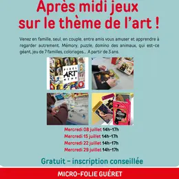 Après-midi jeux sur le thème de l'art