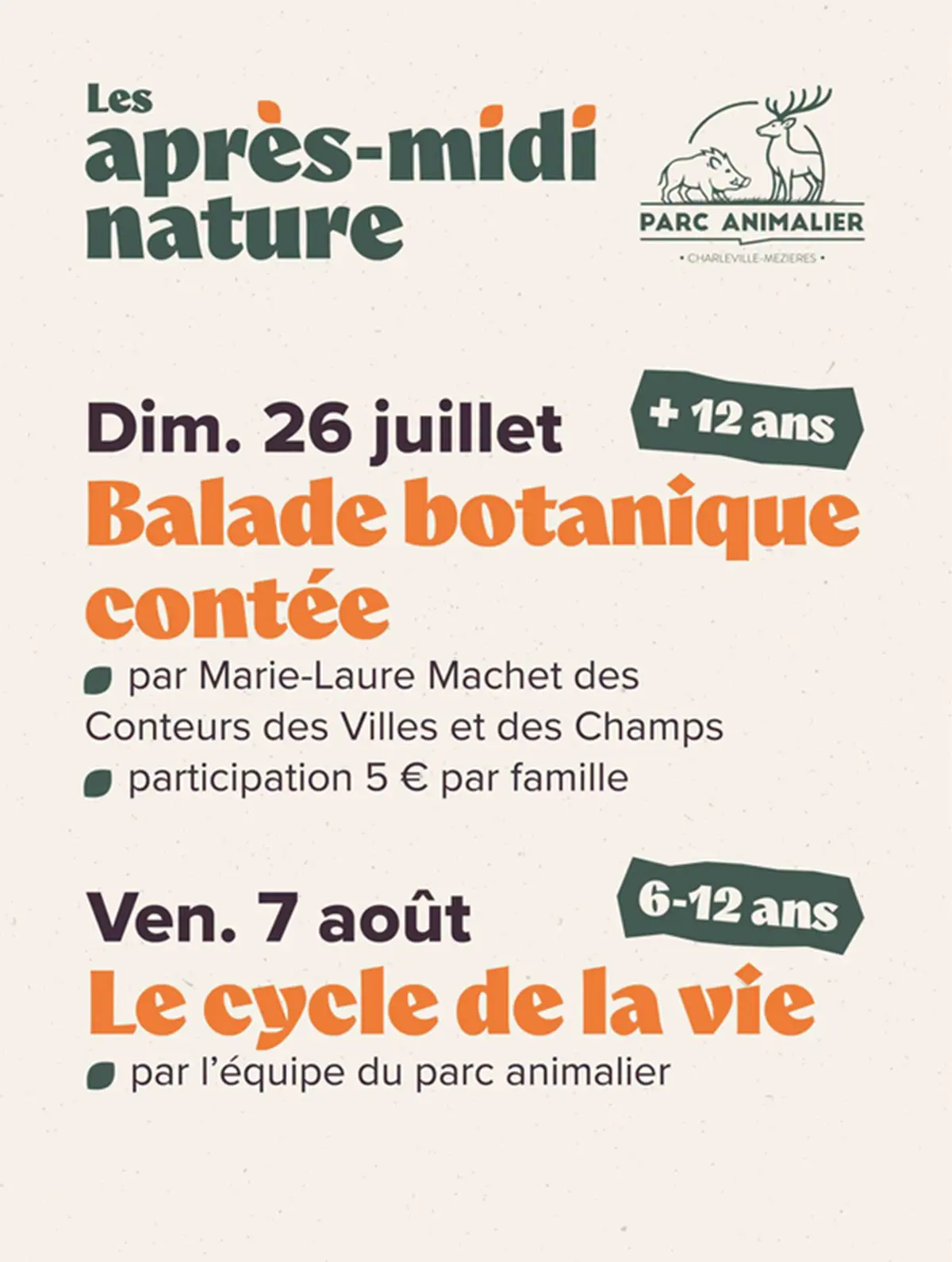 Après-midi nature au parc animalier : Balade botanique contée