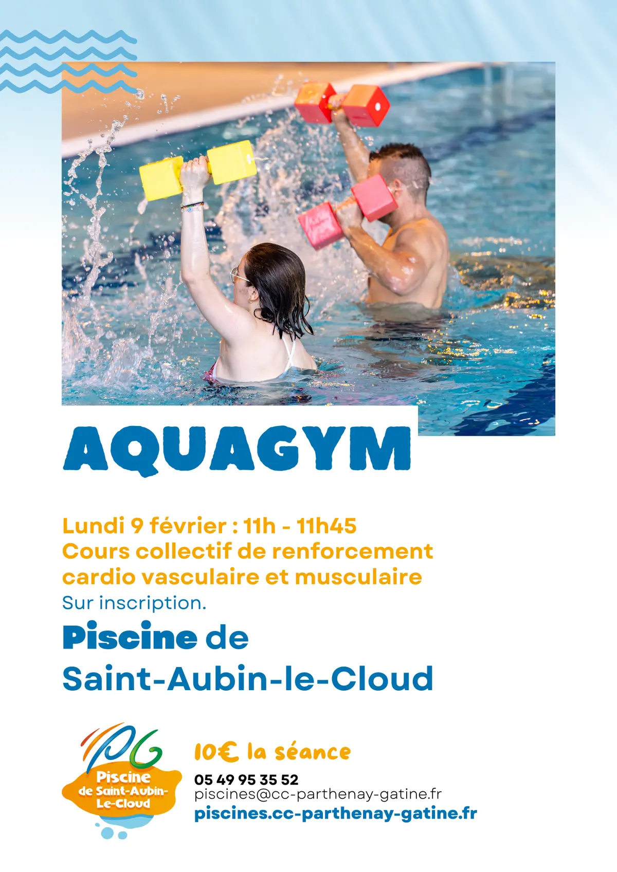 Aquagym à la piscine de Saint-Aubin-le-Cloud