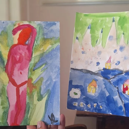 Aquarelle au jardin en famille
