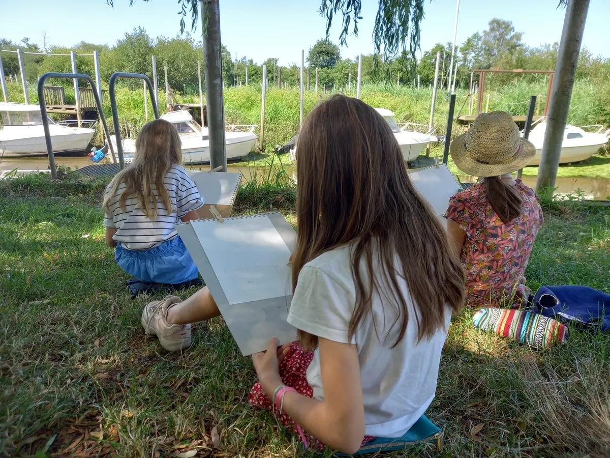 Aquarelle et dessin en plein air à Lanton