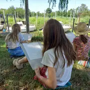 Aquarelle et dessin en plein air au port de Biganos