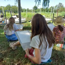 Aquarelle et dessin en plein air au port de Biganos