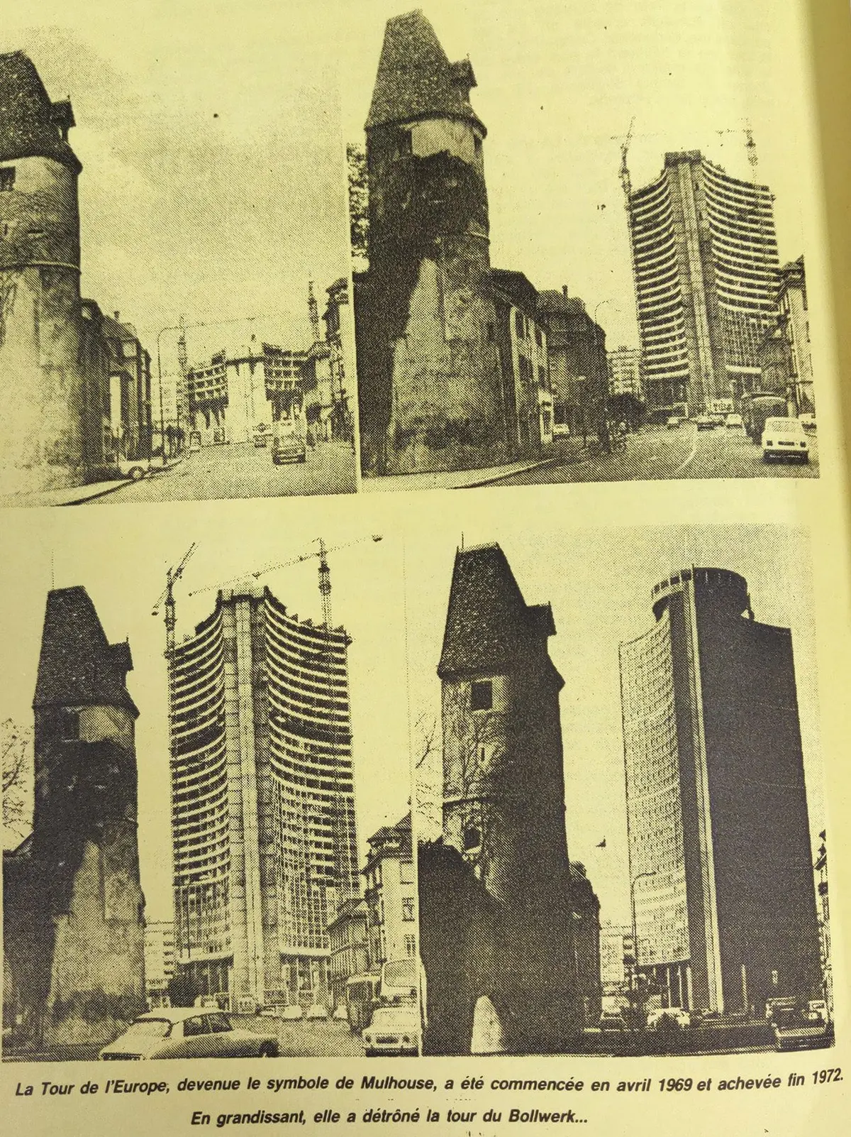 La tour du Bollwerk et la tour de l'Europe en construction