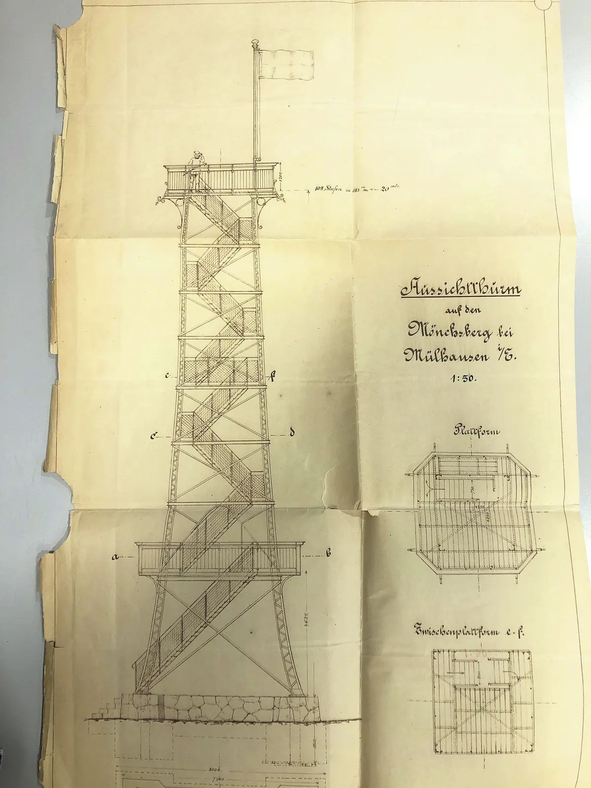 Le plan de la tour du Belvédère