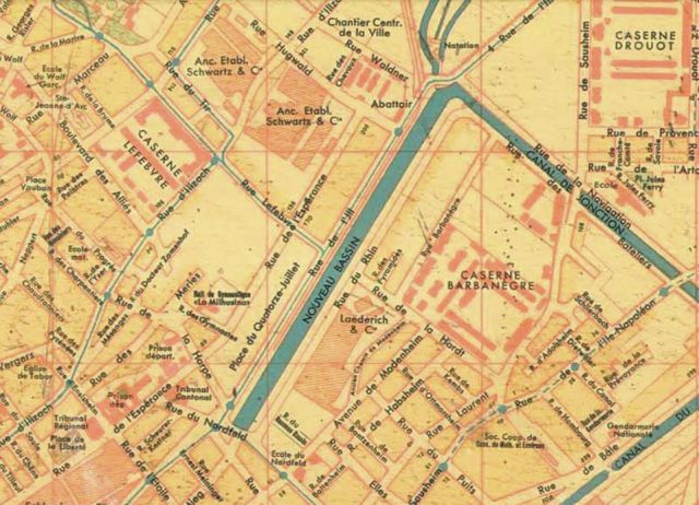 Le plan du quartier en 1934