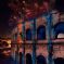 Feu d'artifice au dessus des Arènes de Nîmes &copy; Instagram / @sandy.pgt 