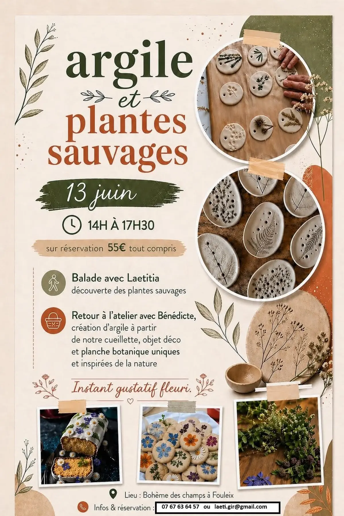 Argile et plantes sauvages