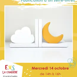 Atelier à 4 mains fabrication d'un serre-livres