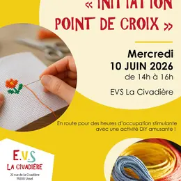 Atelier à 4 mains initiation au point de croix