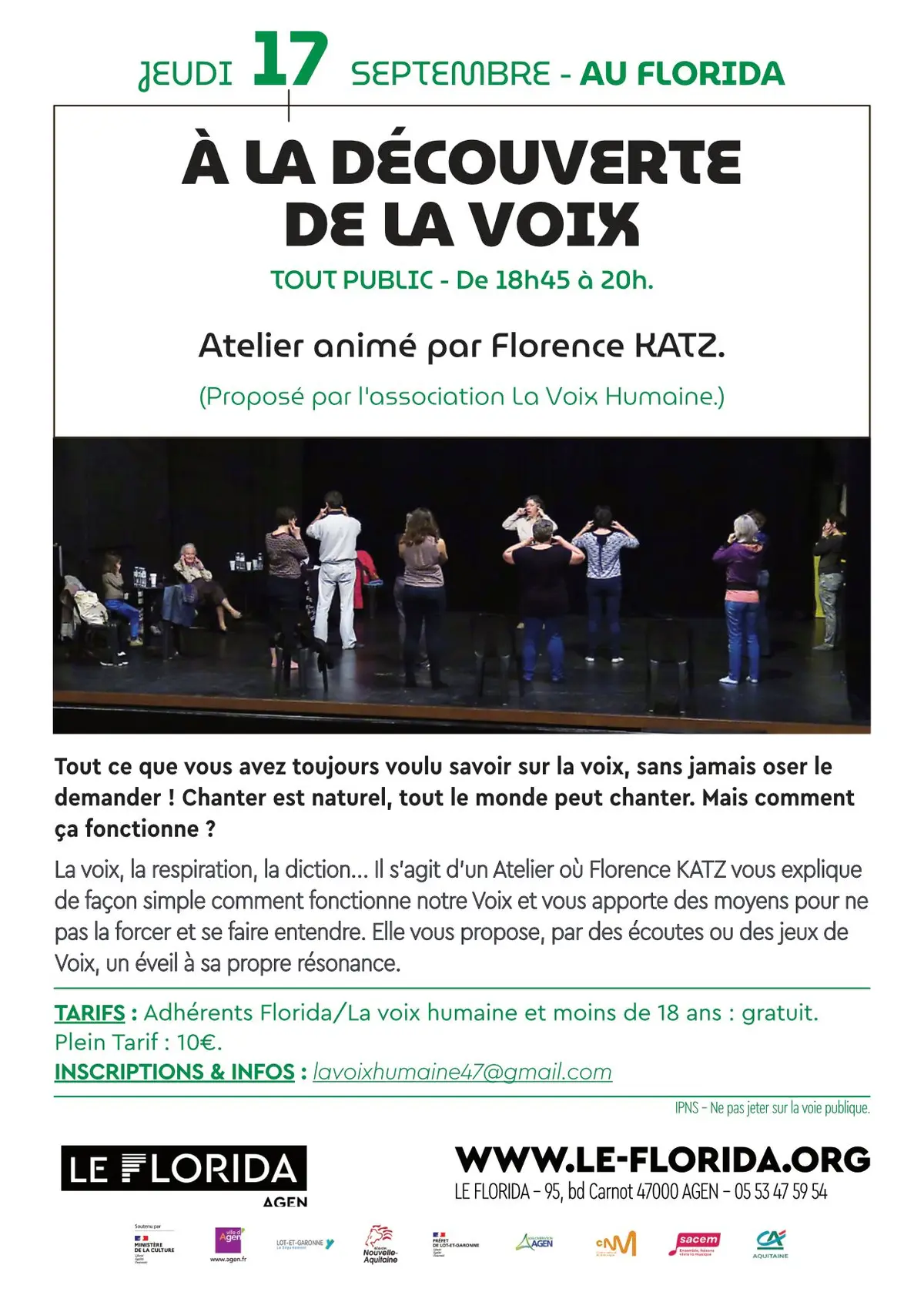 Atelier : À la découverte de la voix