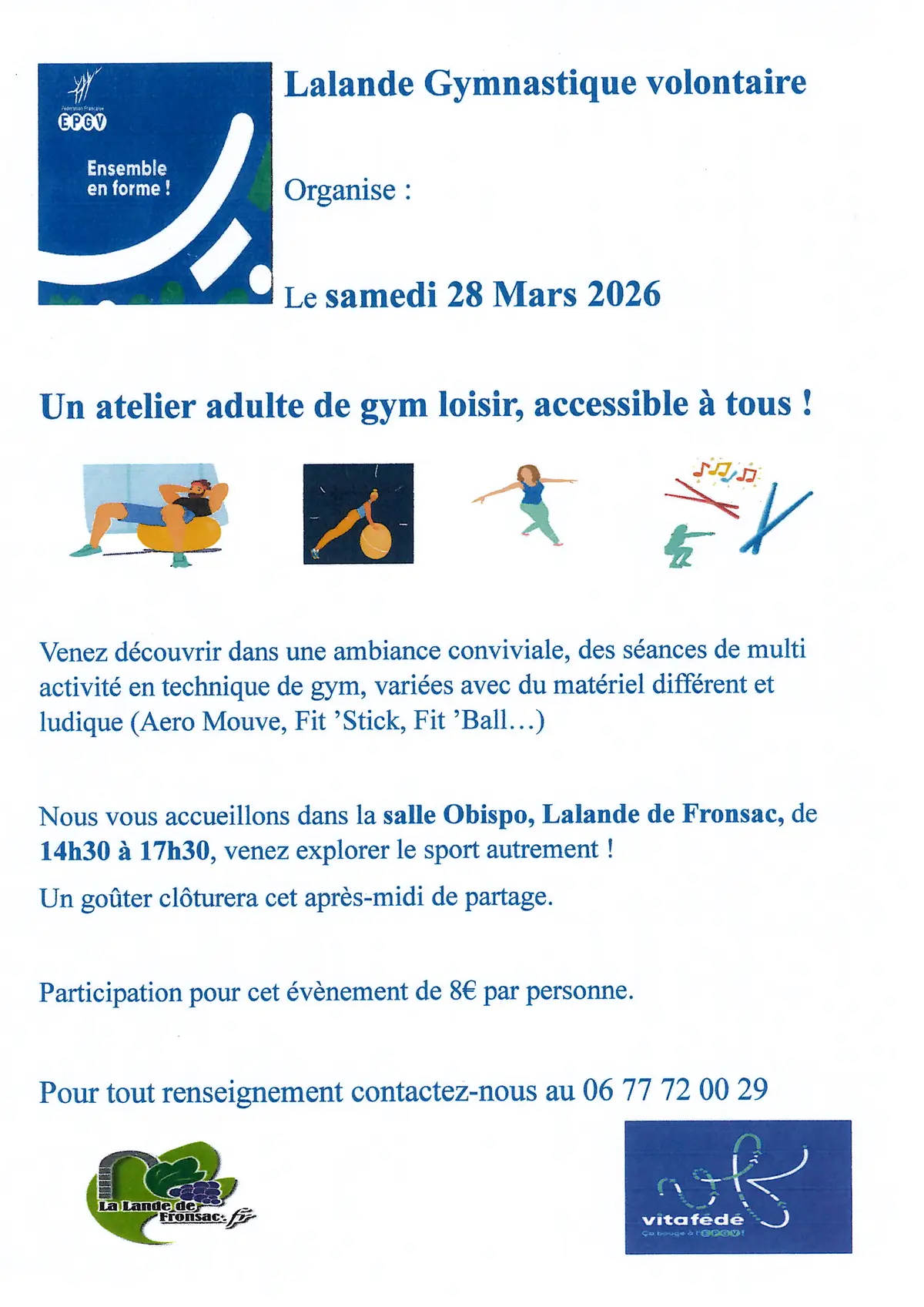 Atelier adulte de gym loisirs