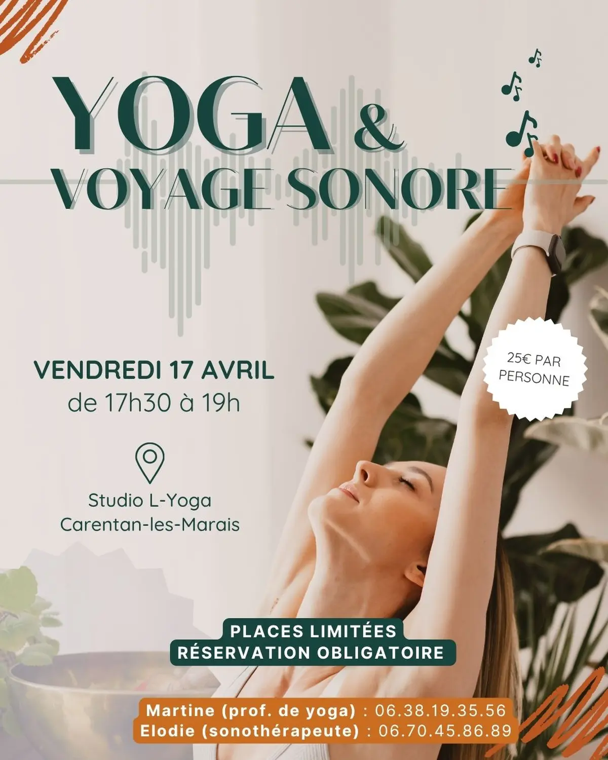 Atelier adulte : Yoga vinyasa & voyage sonore