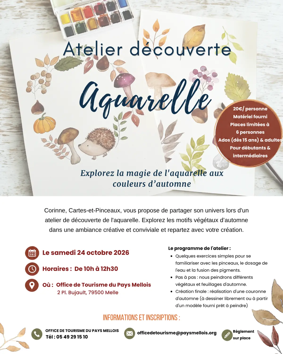 Atelier aquarelle : explorez la magie de l'automne