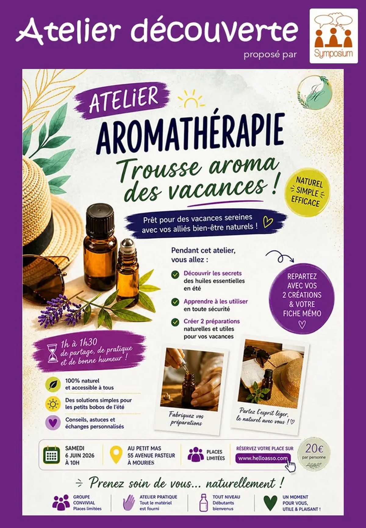 Atelier aromathérapie Trousse aroma des vacances