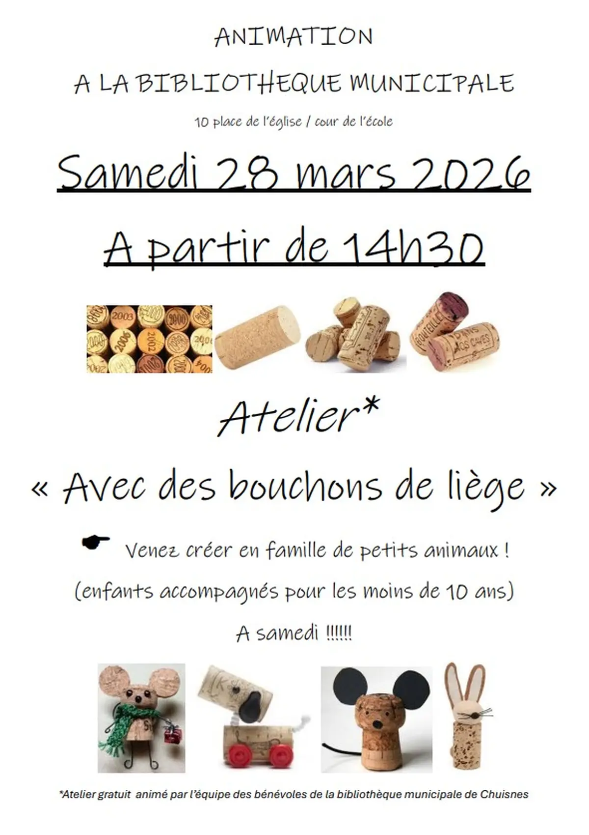 Atelier : Avec des bouchons de liège