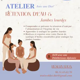 Atelier avec une diet : rétention d'eau et jambes lourdes