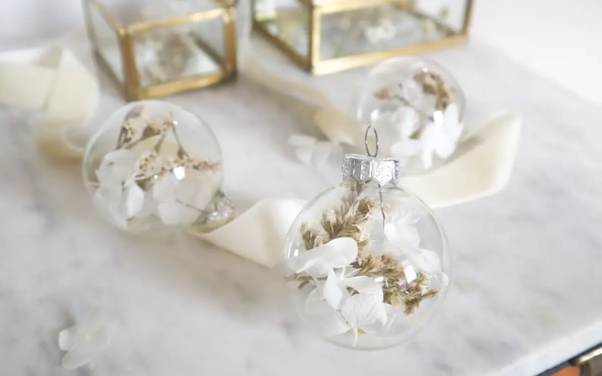 Atelier Boule de noel fleurie