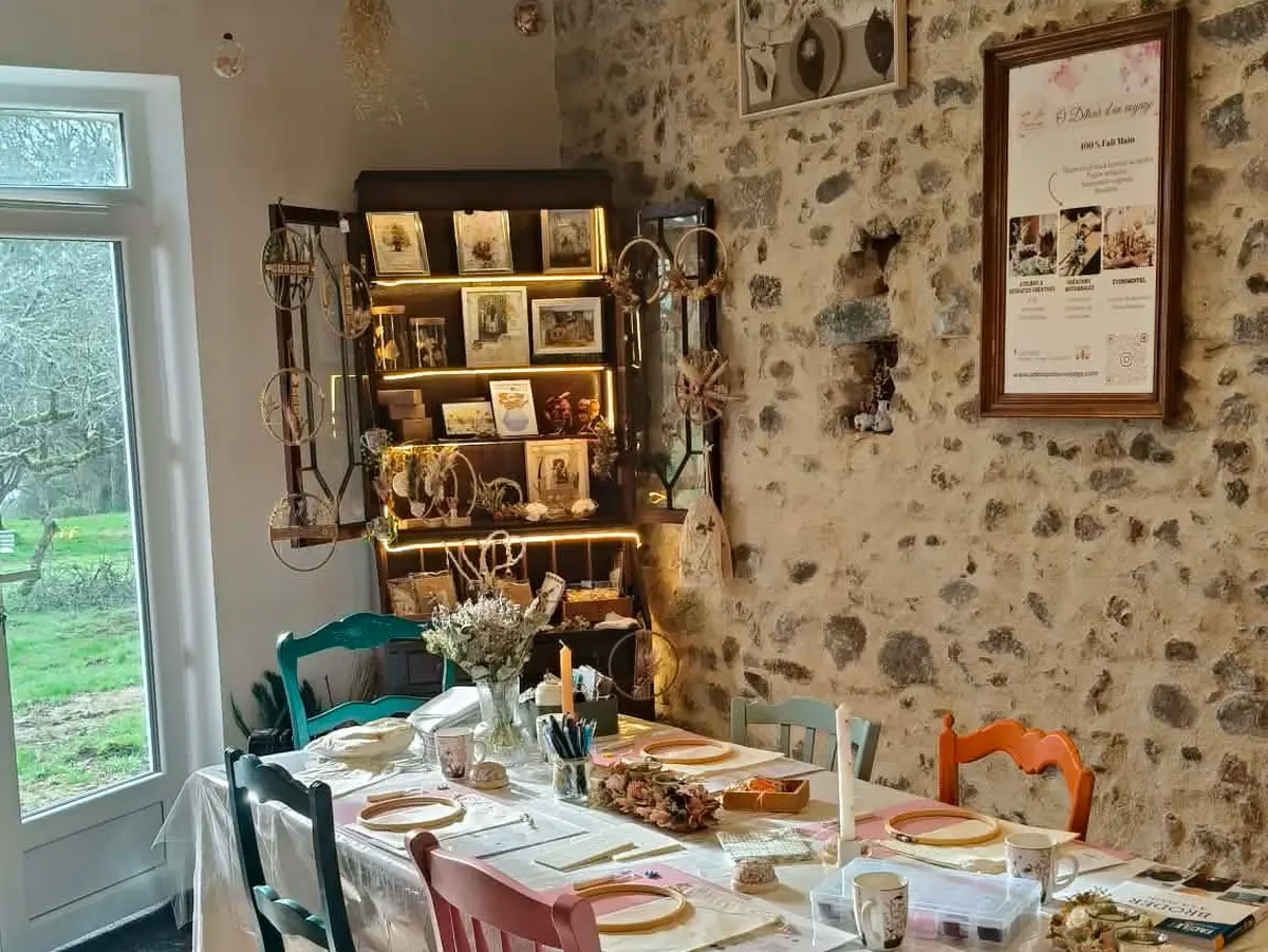 Atelier Broderie sur photo et carte ancienne