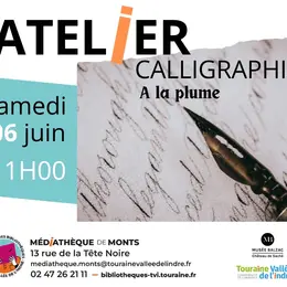 Atelier calligraphie à la médiathèque de Monts