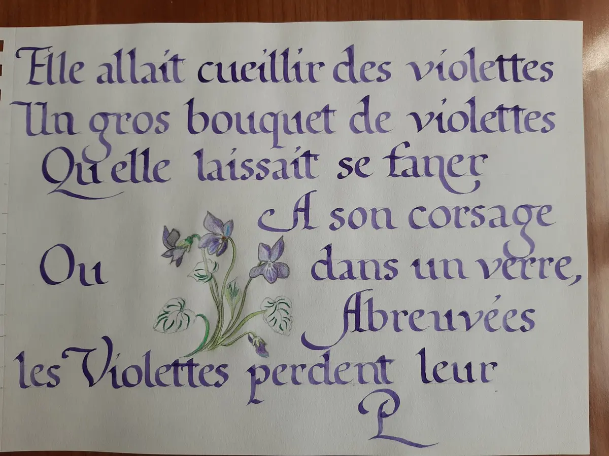 Atelier calligraphie écriture Caroline