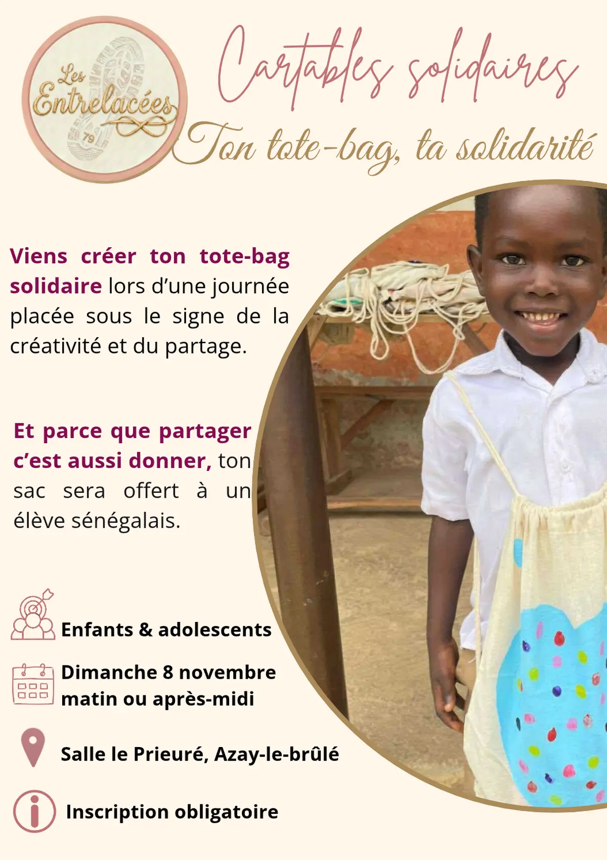 Atelier caritatif : Cartables solidaires