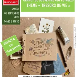 Atelier carnet de souvenirs (ou voyages) – thème « Trésors de vie » au musée numérique Micro-Folie à Granzay-Gript