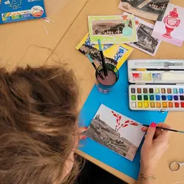 Atelier carte postale & Goûter coloré