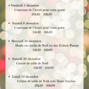 Atelier centre de table de Noël