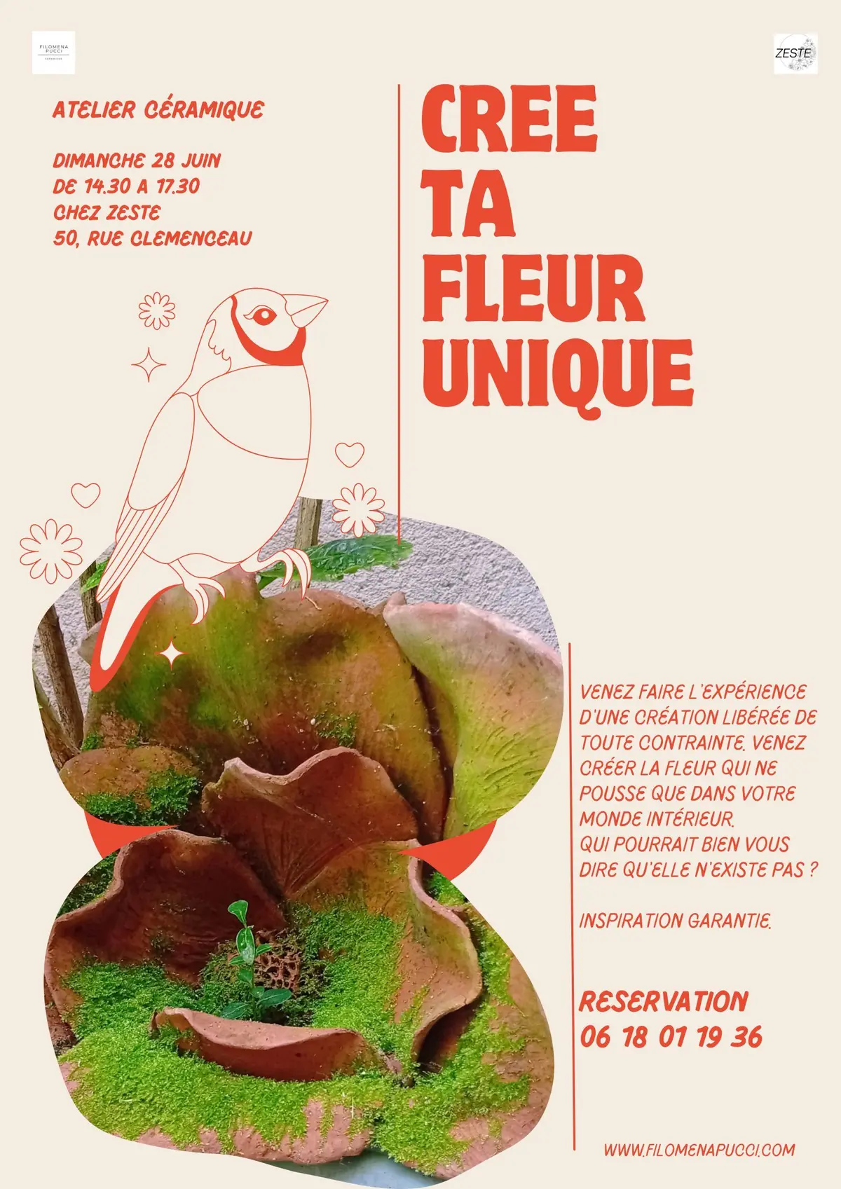 Atelier céramique Crée ta fleur unique