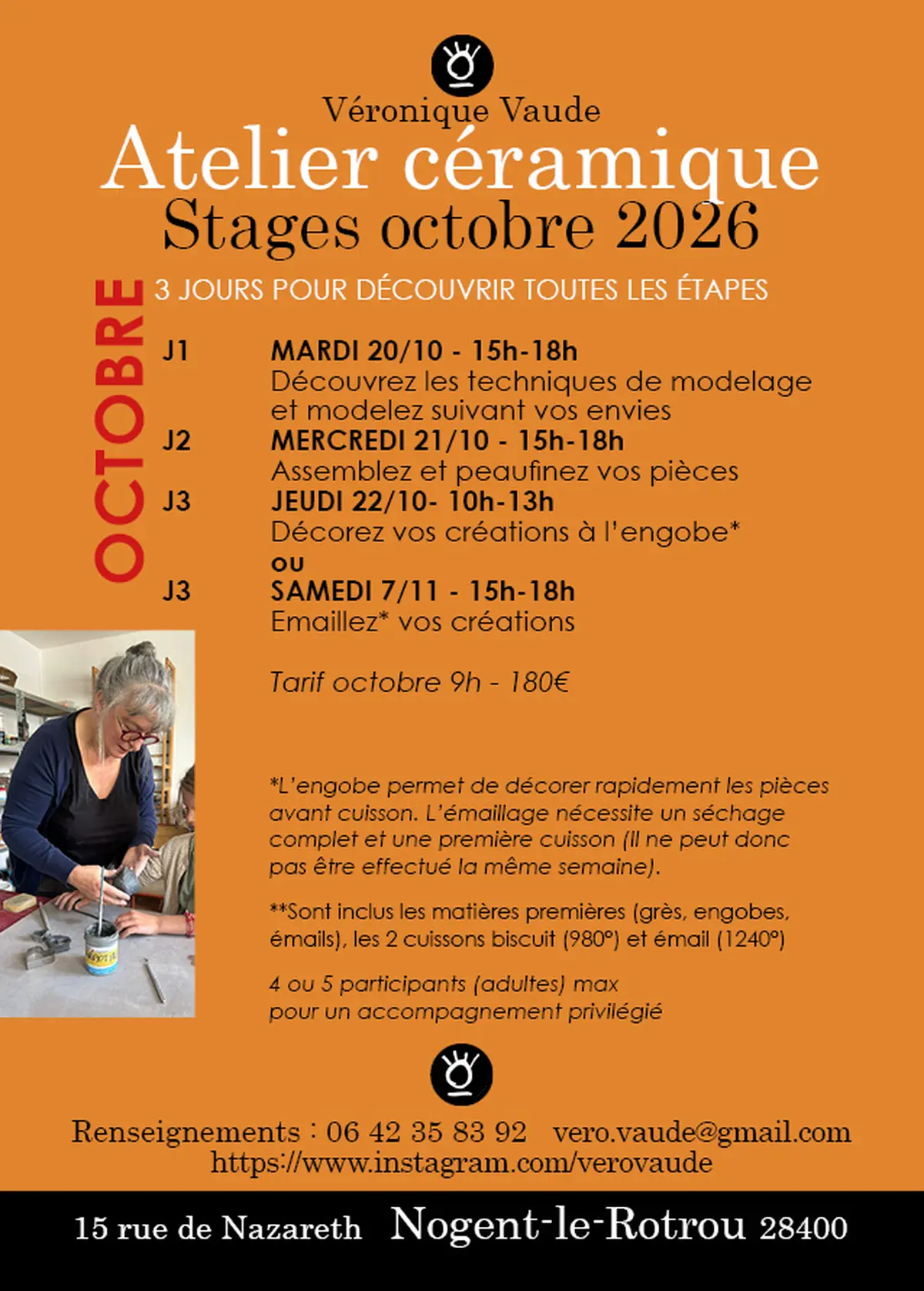 Atelier céramique d'octobre avec Véronique Vaude