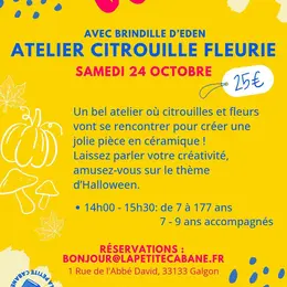 Atelier citrouille fleurie à Galgon – Création en céramique pour Halloween