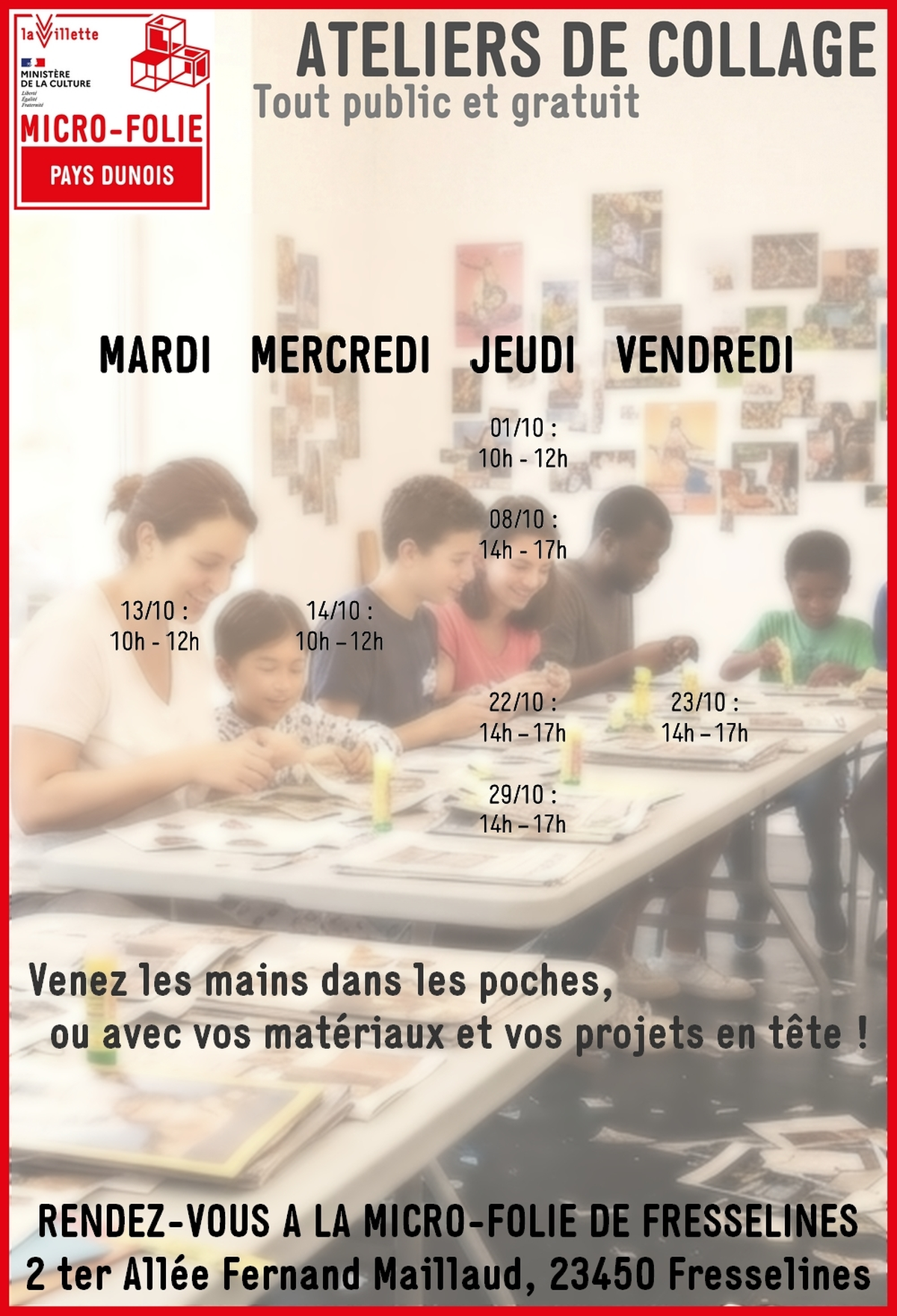 Atelier  collage à la Micro Folie du Pays Dunois