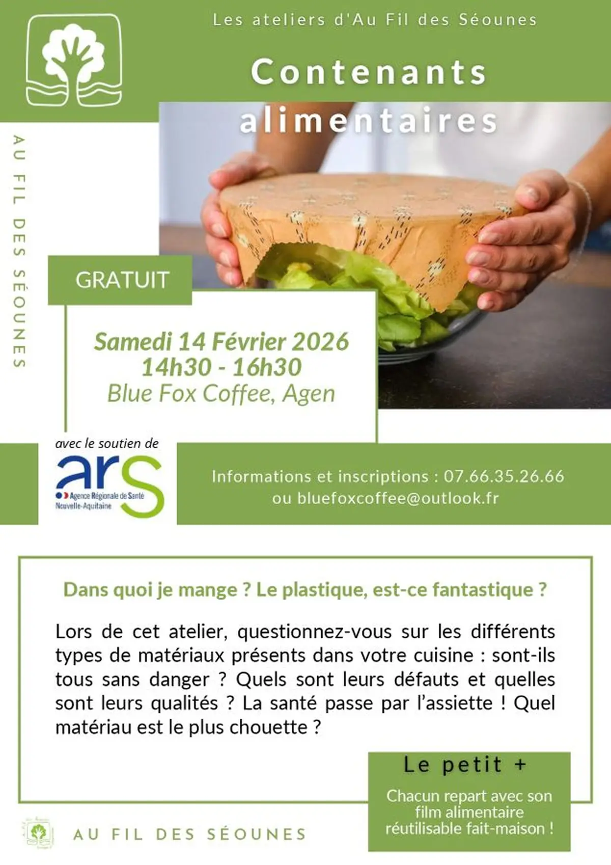 Atelier contenants alimentaires avec Au fil des Séounes