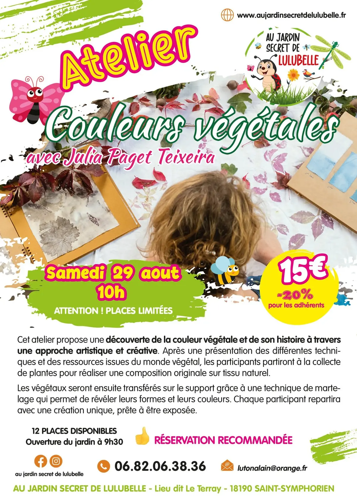 Atelier couleurs végétales avec Julia-Paget Teixeira
