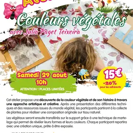 Atelier couleurs végétales avec Julia-Paget Teixeira