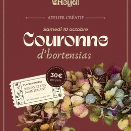 Atelier Couronne d'hortensias - Heydi Café Fleurs