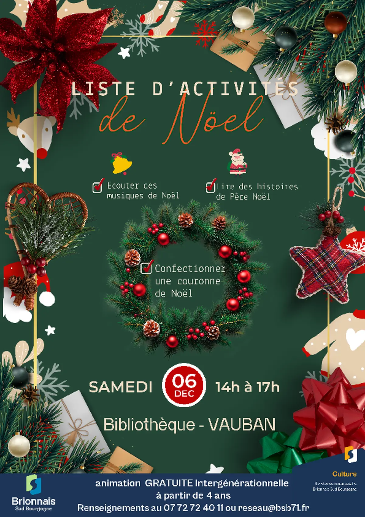 Atelier couronnes de Noël