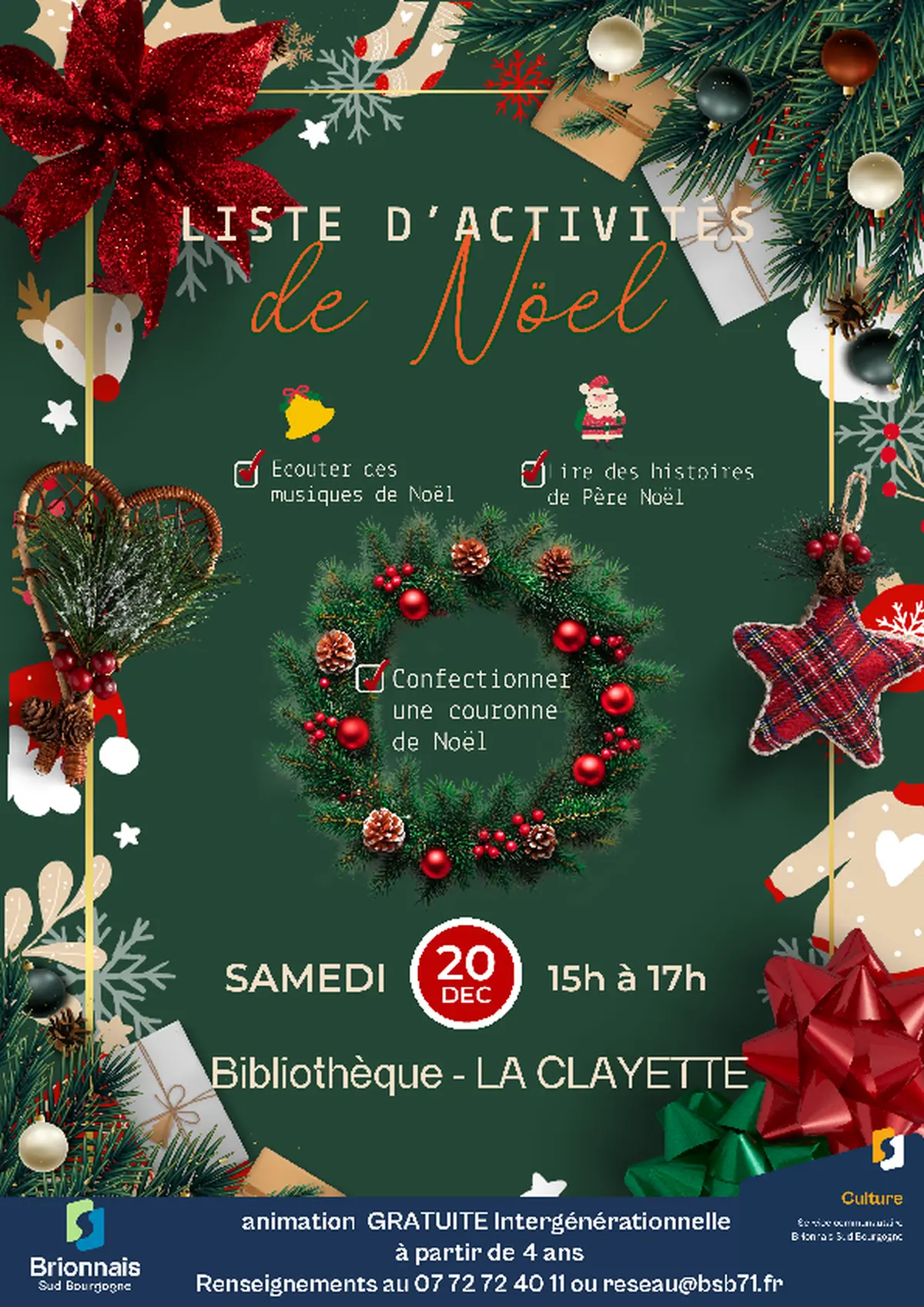 Atelier couronnes de Noël