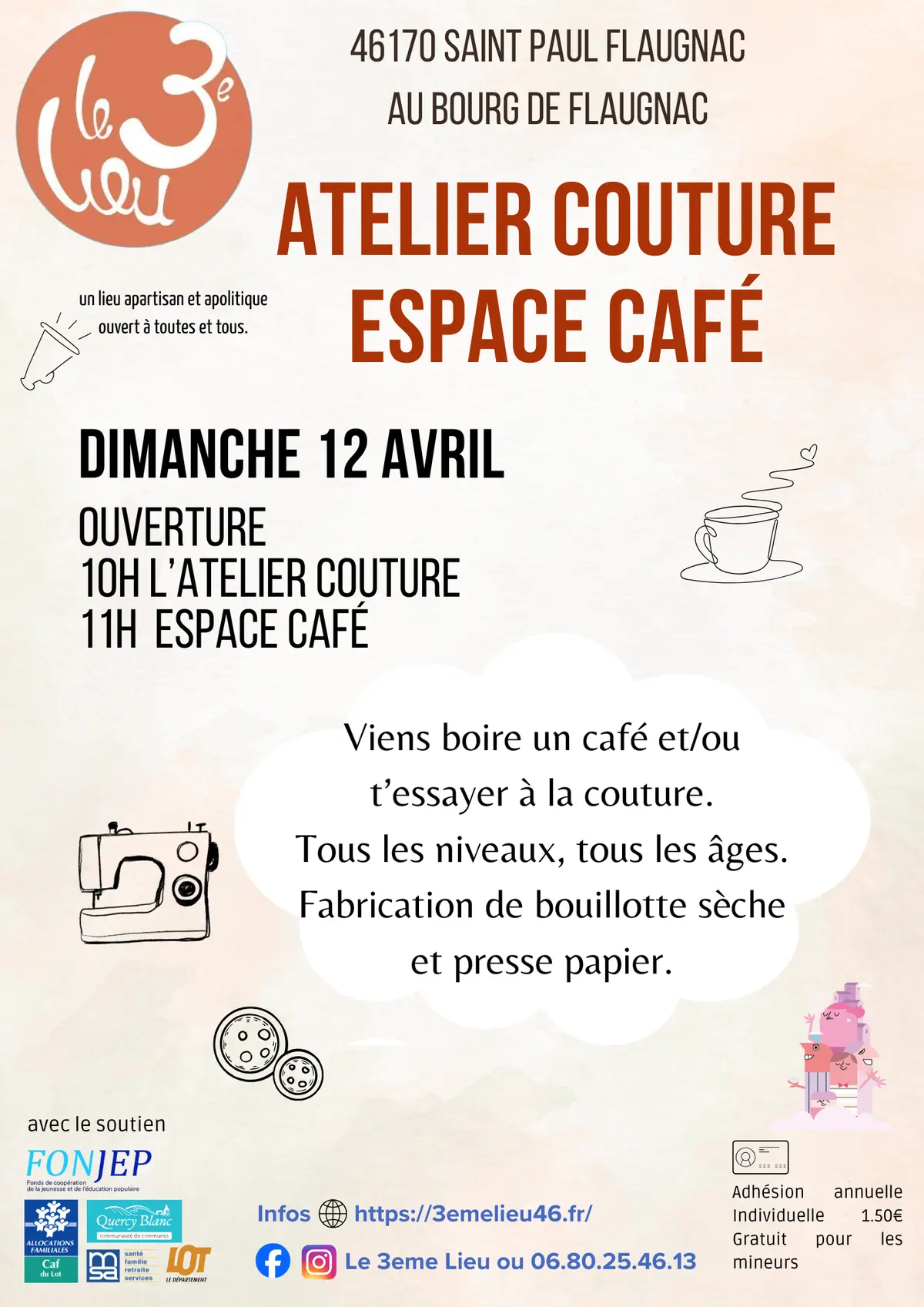 Atelier couture au 3ème Lieu