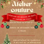 Atelier couture – boules et sapins de Noël en tissu