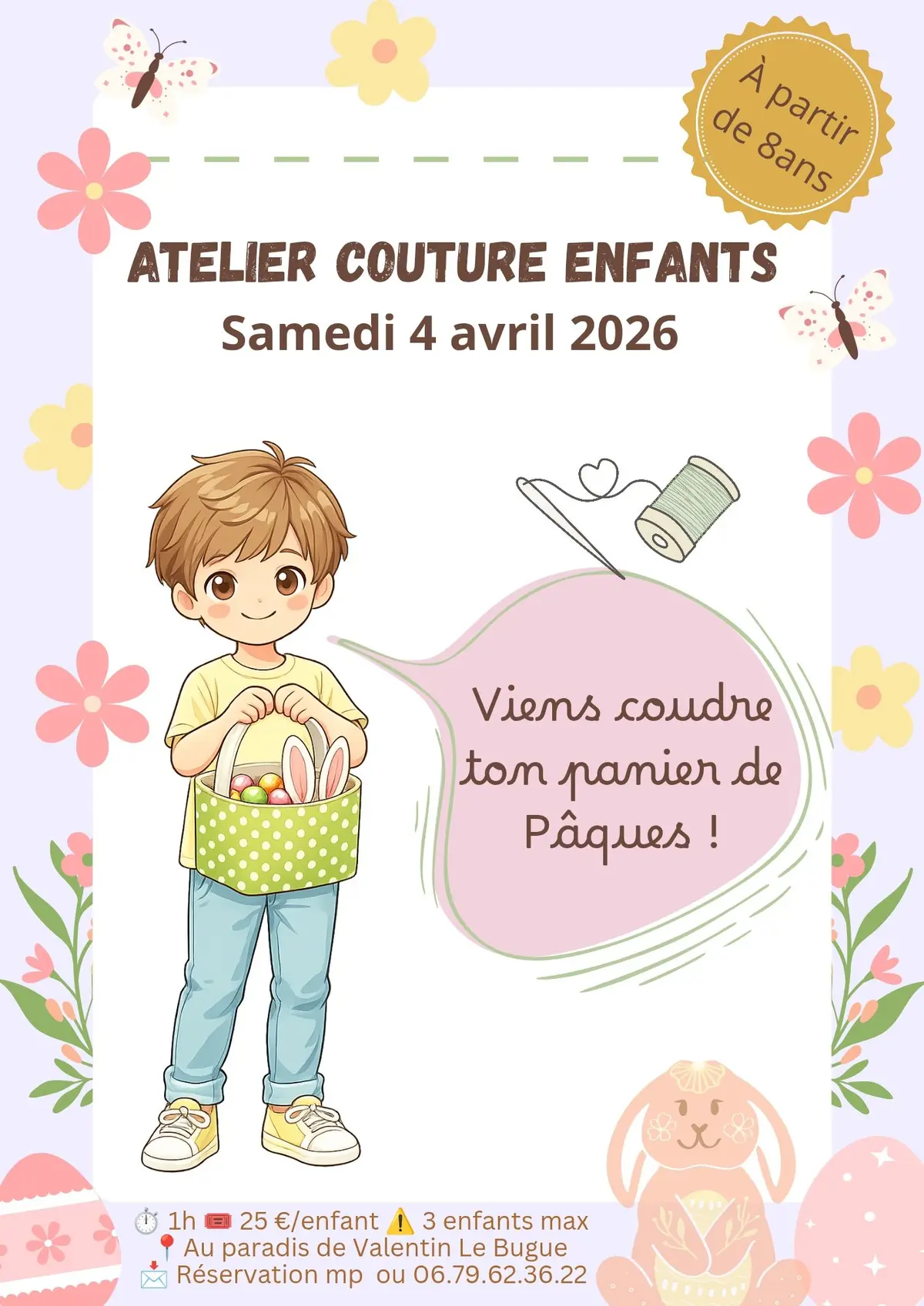 Atelier couture enfants  Panier de Pâques