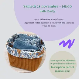 Atelier couture - lingettes & panière