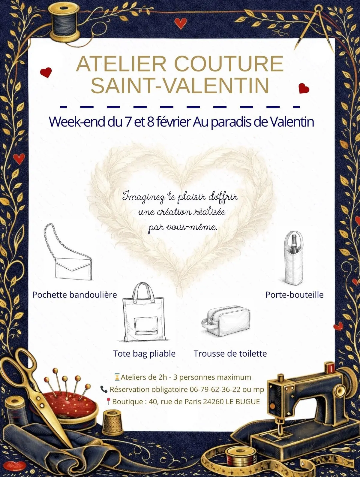 Atelier couture spécial Saint Valentin